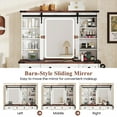 thumbnail image 4 of Spaco Farmhouse Style Vanity Desk, Sliding Barn Mirror, 3 Light Modes, 1 Cabinet & 6 Drawers & 9 Shelves, Charging Port, Rustic White, 4 of 7