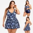 thumbnail image 1 of Pisexur Plus Size Tankini Bathing Suits for Women Two Piece Bathing Suits Boho Floral Printed Top with Boyshorts Tummy Control Swimming Suits, 1 of 6