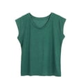 thumbnail image 5 of Spencer Womens Cap Sleeve Blouses T-Shirt V Neck Casual Loose Fit Basic Shirts Tank Tops Summer Tee (XL,Green), 5 of 10