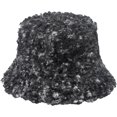 thumbnail image 3 of CoCopeaunts Solid Color Men Bucket Hat Winter Basin Cap Casual Outdoor Thickened Sheep Curly Warm Fisherman Hat Female Trend, 3 of 8