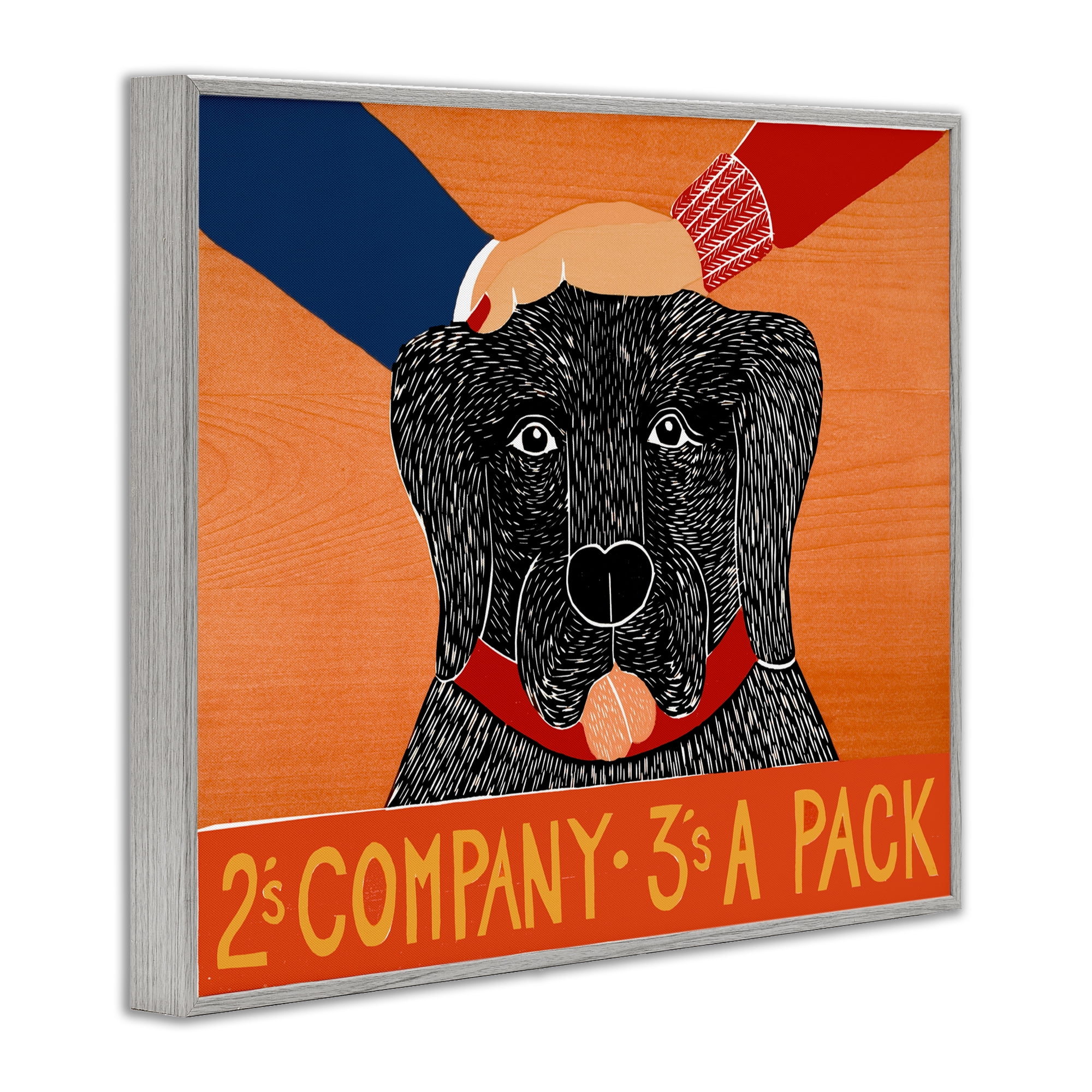 2's Company Dog Gray Framed Giclee Art, design by Stephen Huneck