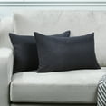 thumbnail image 1 of 3S Brother's Solid Cushion Cover Super Soft & Cozy Home Décor Throw Pillow Case for Chair Couch Bedroom & Livingroom Décor Pillowcase with Invisible Zipper Set of 2 Pieces -Anthracite 12"x20" Each, 1 of 8