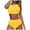 Yellow, variant on Huowey 2PCS Swimsuit For Women Tops High Waisted Bikini Sets Sporty Color Block Bathing Suit Brazilian Beachwear Honeymoon Cruise Trendy Wear
