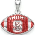 thumbnail image 1 of Sterling Silver North Carolina State Univ. Enameled Football Pendant (19 X 17) Made In United States ss508ncs, 1 of 4