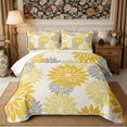 thumbnail image 2 of Manfei Botanical Flower Dahlia Twin Quilt Set 2 Pieces,Spring Garden Twin Coverlet Set,1 Bedspread and 1 Pillowcase, 2 of 7