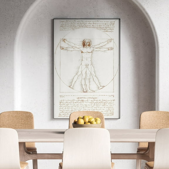 Vitruvian Man - circa 1492 | Leonardo da Vinci | Premium Fine Art Print | 15th Century Italian | High Renaissance | Portrait | Architecture