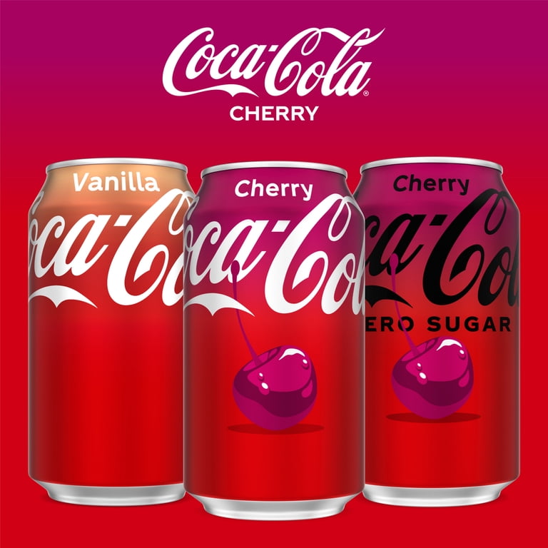 Coca-Cola Cherry Soft Drink, Refreshing Soda Pop, 12 fl oz, 24