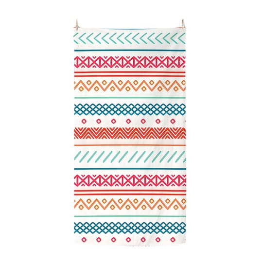 Deeceymbur Bath Towel Bohemian Tribal Geometric Soft Absorbent Bathroom Beach Travel Large Quick Dry Decorative Polyester Lightweight