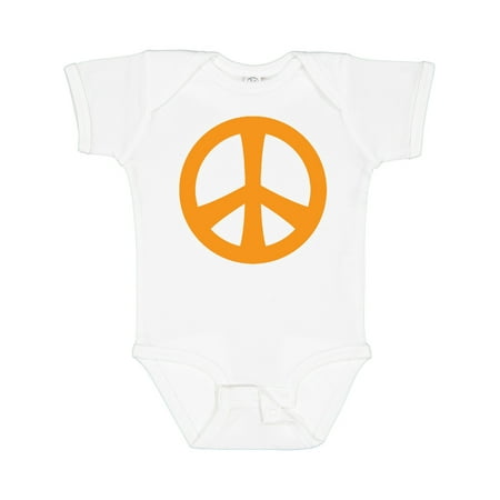 

Inktastic Peace Sign Symbol Orange Gift Baby Boy or Baby Girl Bodysuit