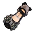 thumbnail image 1 of FhsagQ Slippers Girls Slippers Size 2 Blue Fashion Spring and Summer Girls Sandals Party Dress Dance Show Princess Shoes Rhinestone Bowknot Ribbon Hook Loop Kids Shoes Slippers Size 24 Black 30, 1 of 6