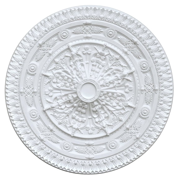 AFD Home 11256837 White Classic Large Ceiling Medallion 37x37x1.5 Fits Canopies Up to 5 inches