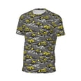 thumbnail image 6 of Wukai Modern Yellow Excavator Print Men's Short-Sleeved Mesh T-Shirt,Quick-Dry Short Sleeve Workout T-Shirt-Small, 6 of 8