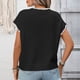 thumbnail image 4 of Tejiojio Women's Ribbed Knit Top Ruffled Trim Round Neck Short Sleeve Casual Summer Blouse, 4 of 8