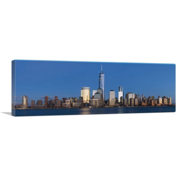 ARTCANVAS NYC New York Manhattan Skyline Freedom Tower Canvas Art Print - Size: 36" x 12" (0.75" Deep)