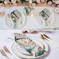 thumbnail image 3 of Teal Tulip Butterfly Cloth Napkins, Beige Turquoise Floral Farmhouse Wooden Washable and Reusable Dinner Napkins Set of 6, Table Napkin for Kitchen Party Birthday Wedding Hotel Housewarming 20"x20", 3 of 9