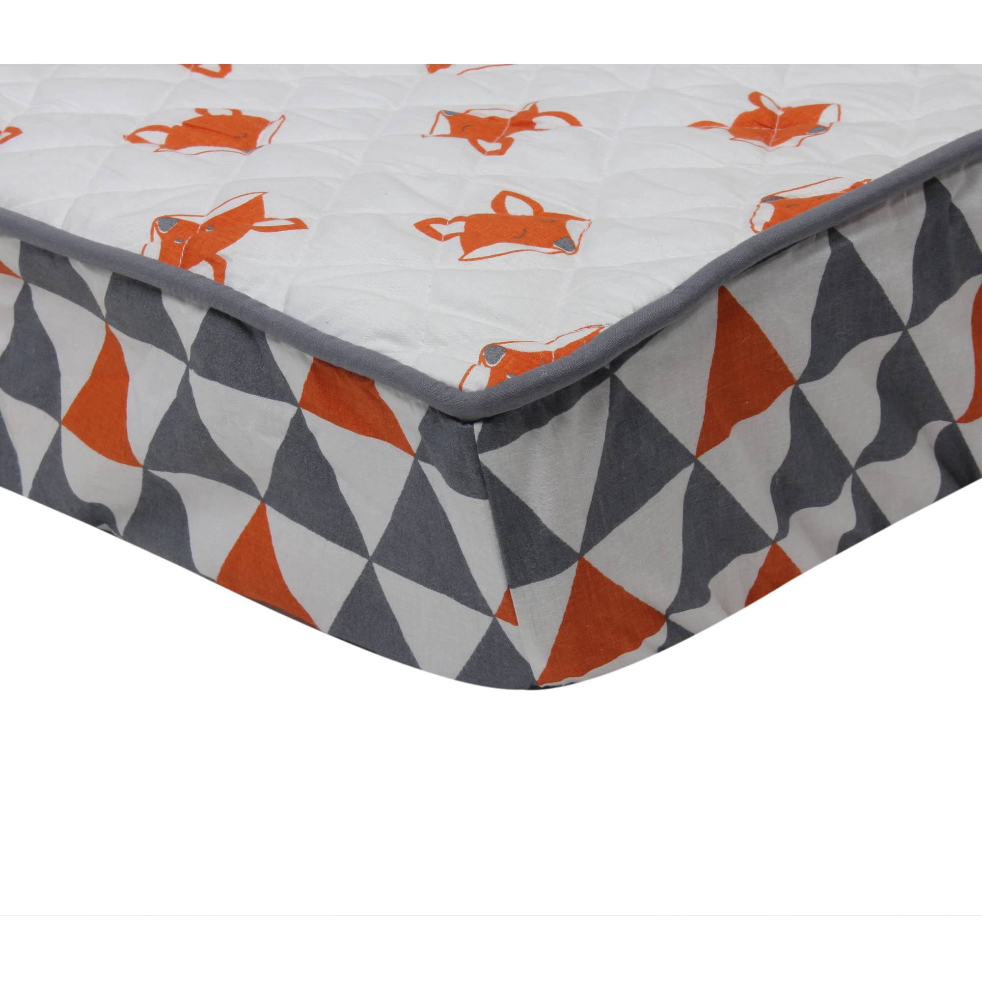 Bacati PFOGCPC1 Playful Foxs Arrows Changing Pad Cover, Orange/Grey