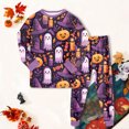 thumbnail image 5 of NOEGOEU 2-9 Years Toddler Boys Girls Halloween Pajamas Kids Soft Long Sleeve Sleepwear Set (Purple,7-8 Years), 5 of 8