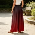 thumbnail image 6 of Women's Ombre Gradient Palazzo Pants, High Waisted Wide Leg Long Trousers with Pockets, Casual Summer Beach Flowy Skirt Pants, 6 of 6