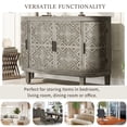 thumbnail image 4 of EUROCO 47.2" Retro Sideboard Cabinet, Curved Buffet Cabinet with 4 Doors and 3 Shelves, for Hallway, Entryway, Living Room and Bedroom,Antique Gray, 4 of 8