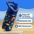 thumbnail image 2 of Botella de agua Klevly de acero inoxidable, 400 ml, diseño de dinosaurio para niños, 2 of 6