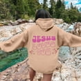 thumbnail image 2 of WEAIXIMIUNG Robe Chandail en Molleton pour Femmes Manches Courtes Sweat à Capuche Graphique Lettres Surdimensionné Pull Décontracté Manches Longues avec Poches, 2 of 6