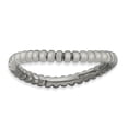 thumbnail image 1 of Sterling Silver Stackable Expressions Polished Black-plate Wave Ring Size 7, 1 of 3