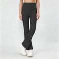 thumbnail image 2 of biudgviw Girls Flare Leggings Toddler Kids High Waist Yoga Pants Breathable Casual Athletic Bell Bottoms for Workout Dance(Black,3-4 Years), 2 of 7