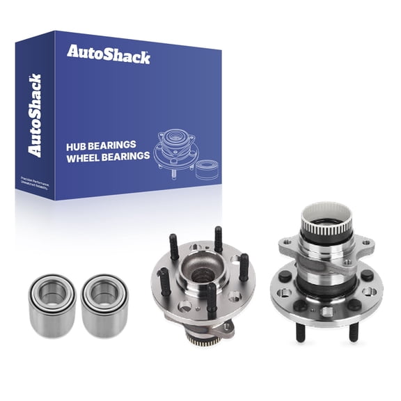 AutoShack Rear Wheel Hub Bearing Assemblies with ABS   Front Wheel Bearings Replacement for 2010-2013 Hyundai Sonata 2011-2013 Kia Optima 2010-2014 Hyundai Tucson 2011-2014 Kia Sportage 4-PC Kit