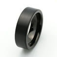 thumbnail image 2 of Men Women Tungsten Carbide Wedding Band Ring 7mm Comfort Fit Black Flat Ring, 2 of 3