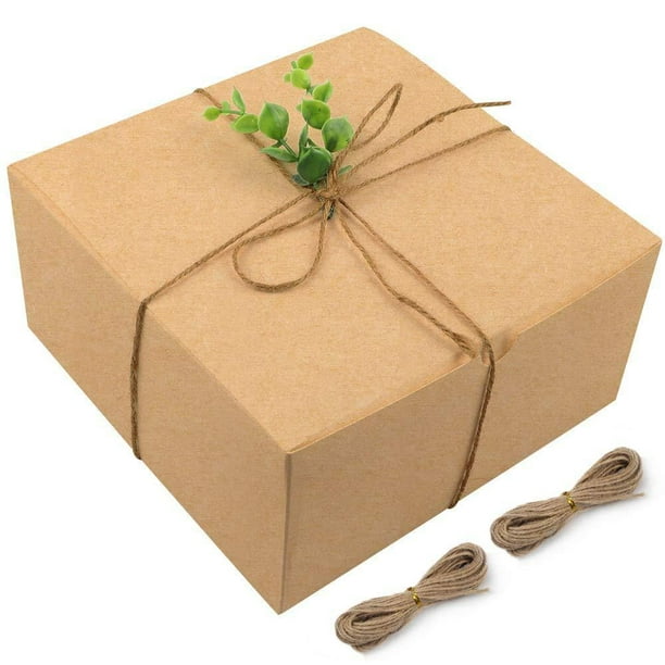 Moretoes Brown Gift Boxes Kraft Boxes 15pcs 8x8x4 Inches Bridesmaid
