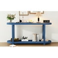 thumbnail image 6 of Modern Navy Blue Entry Table With Ash Veneer, Streamlined Oval Top, Shelf, Construction, For Study Room, Entryway & Living Area Minimalist Desktop, Shelves, Home Porch, Space, 6 of 6