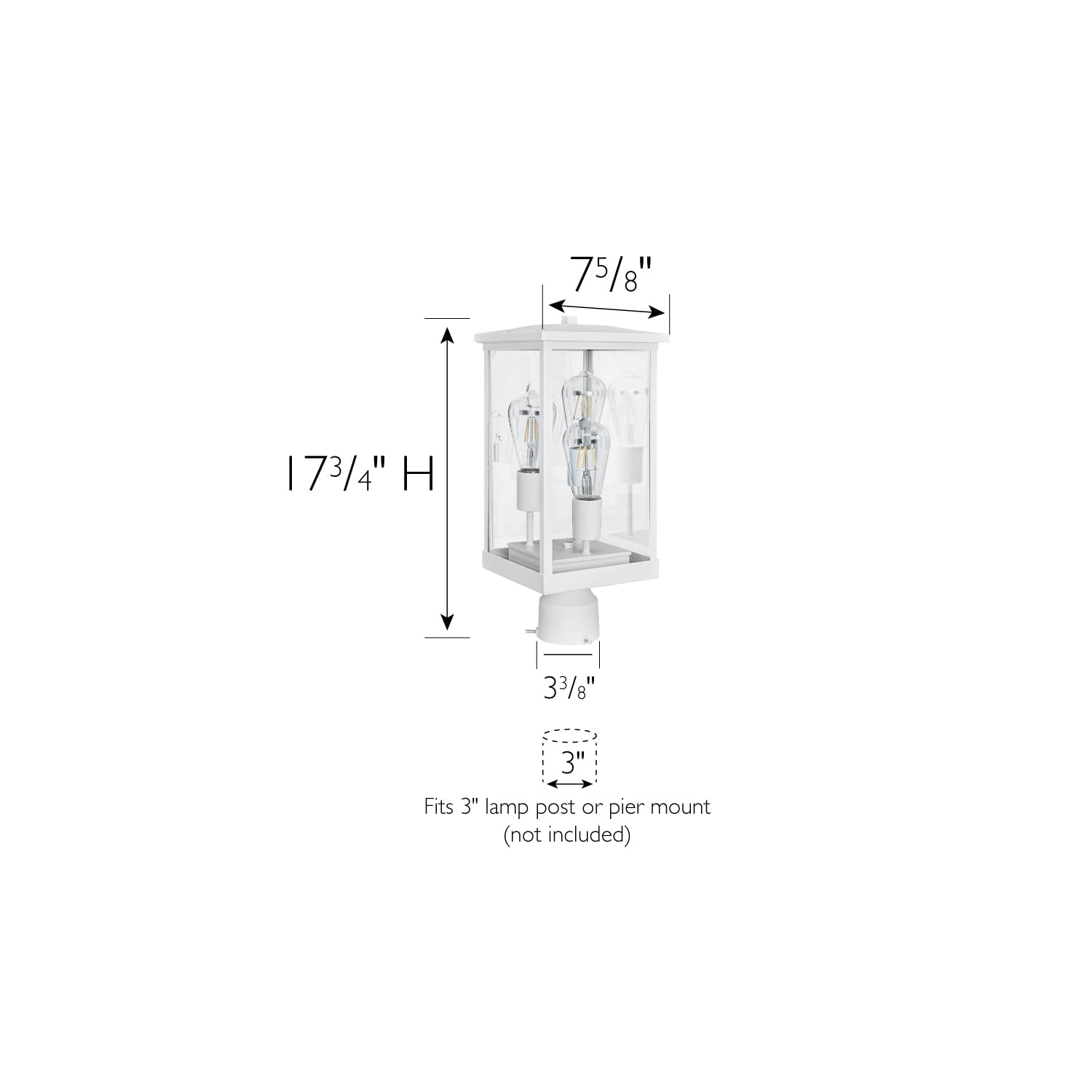 Design House Mayfield Outdoor Lights with Clear Glass, Modern Outdoor Post Lights ? Backyard Lights Outdoor for Patio, Driveway, Garden, and Porches, Decorative Outdoor Lamp in White,   590109