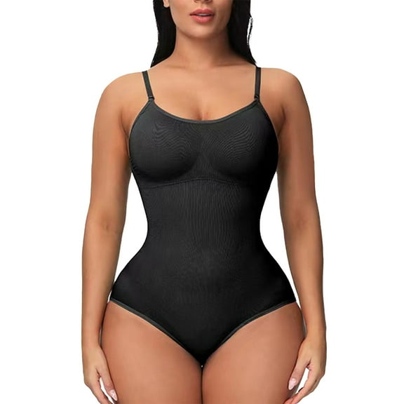 TEVEQ Bodysuit Shapewear for Women Shapewear Tummy Control Bodysuit Seamless Body Shaper Sleeveless Compression Tanks Tops Women's Tight Corset Top Underwear Solid Color Fashionable Jumpsuit Black L