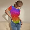 thumbnail image 5 of Naloa Rainbow Glitter Women's Short-Sleeved Onesie, One-Piece Swimsuit for Parties, dates, clubs - XX-Large, 5 of 9