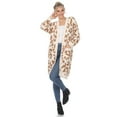 thumbnail image 2 of White Mark Manteau Cardigan Sherpa Léopard pour Femme, 2 of 6