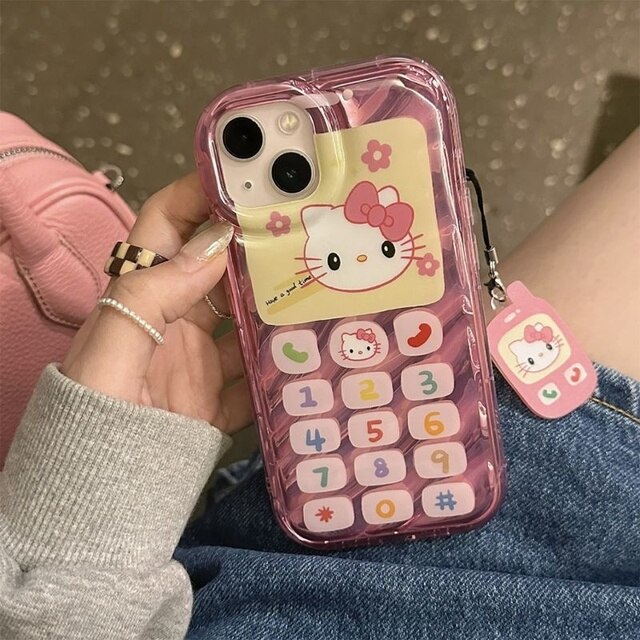 Sanrio Iphone Case Hello Kitty Pink Cover With Pendant Iphone 12 13 14
