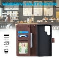 thumbnail image 6 of Allytech Luxury Wallet Case for Samsung Galaxy S24 Ultra with Wrist Strap, [9 Card Slots] [1 Cash Pocket] Premium PU Leather + Soft TPU Shockproof Magnetic Clasp Kickstand Protective Case, Brown, 6 of 14