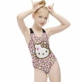 thumbnail image 4 of Hello Kitty Girls One Piece Swimsuits Hawaiian Summer Swimwear Beach Bathing Suit Outfits, 4 of 7