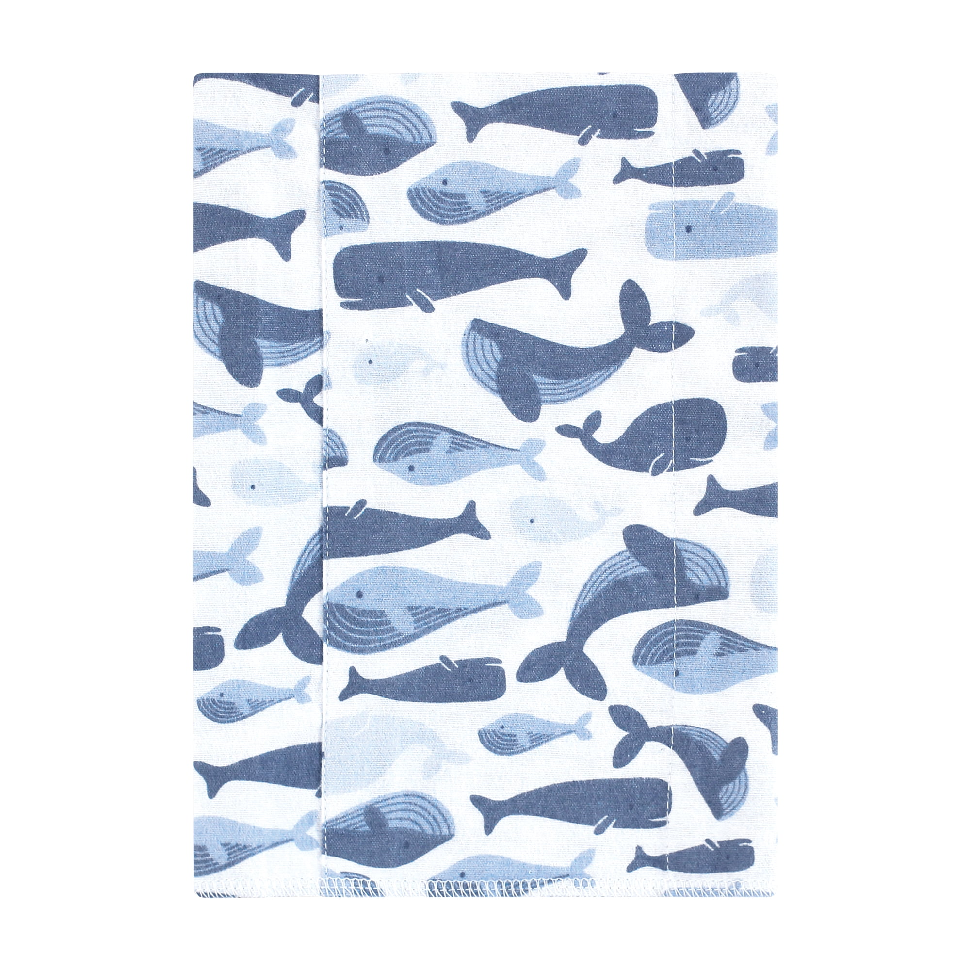 Hudson Baby Infant Boys Cotton Flannel Burp Cloths 4pk, Cute Whales, One Size