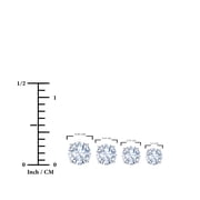 JeenMata 4 Prong 2 Carat Round Shaped Moissanite Solitaire Stud Earrings in 18k White Gold Plating for Women