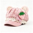 thumbnail image 6 of LUVDA Women's Cute Bear Ear Newsboy Cap with Lace Trim and Embroidered Detail for Casual Wear, 6 of 8