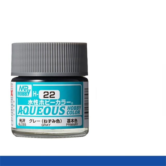 Mr. Hobby Aqueous H22 Gloss Rat Gray Acrylic Paint 10ml for Scale Models & Miniatures