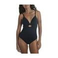 thumbnail image 2 of LA BLANCA Women's Black Stretch Twist Front Keyhole Cutout Sweetheart Neck Molded Cup One Piece Swimsuit 10, 2 of 5