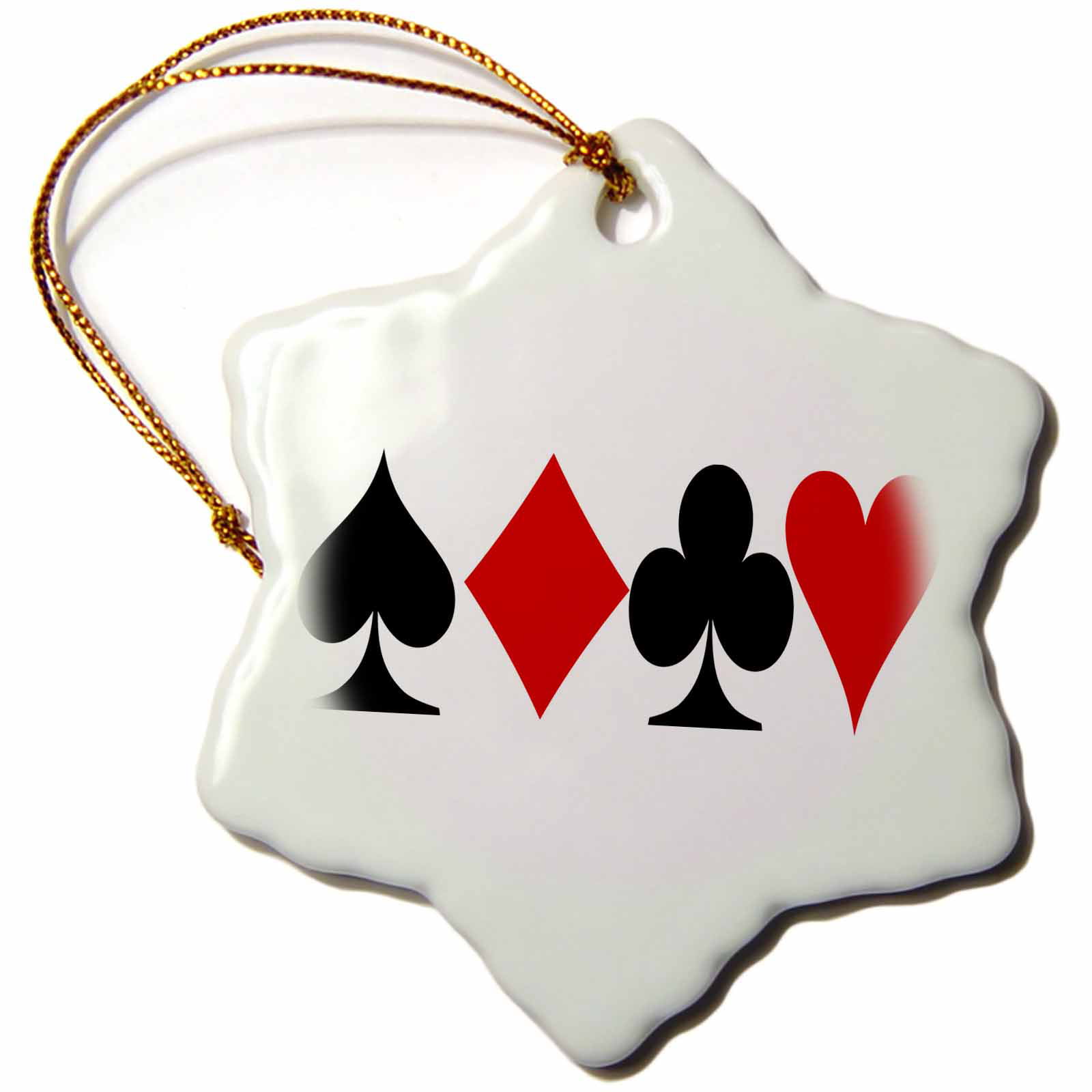 Christmas Gifts Playing Cards Heart Diamond Club Spade Pop Xmas Porcelain Decor Snowflake Ornament Home Decorations Hanging Crafts 