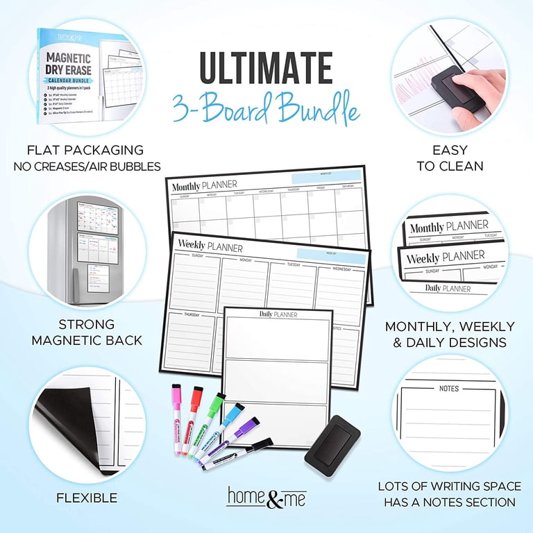 Cinch Magnetic Planner Calendar Bundle for Fridge: Monthly, Weekly, Daily Whiteboard 17x12 cinch-magnetic-planner-calendar-bundle-for-fridge-monthly-weekly-daily-whiteboard-17x12-refrigerator-white-board-walmart-com