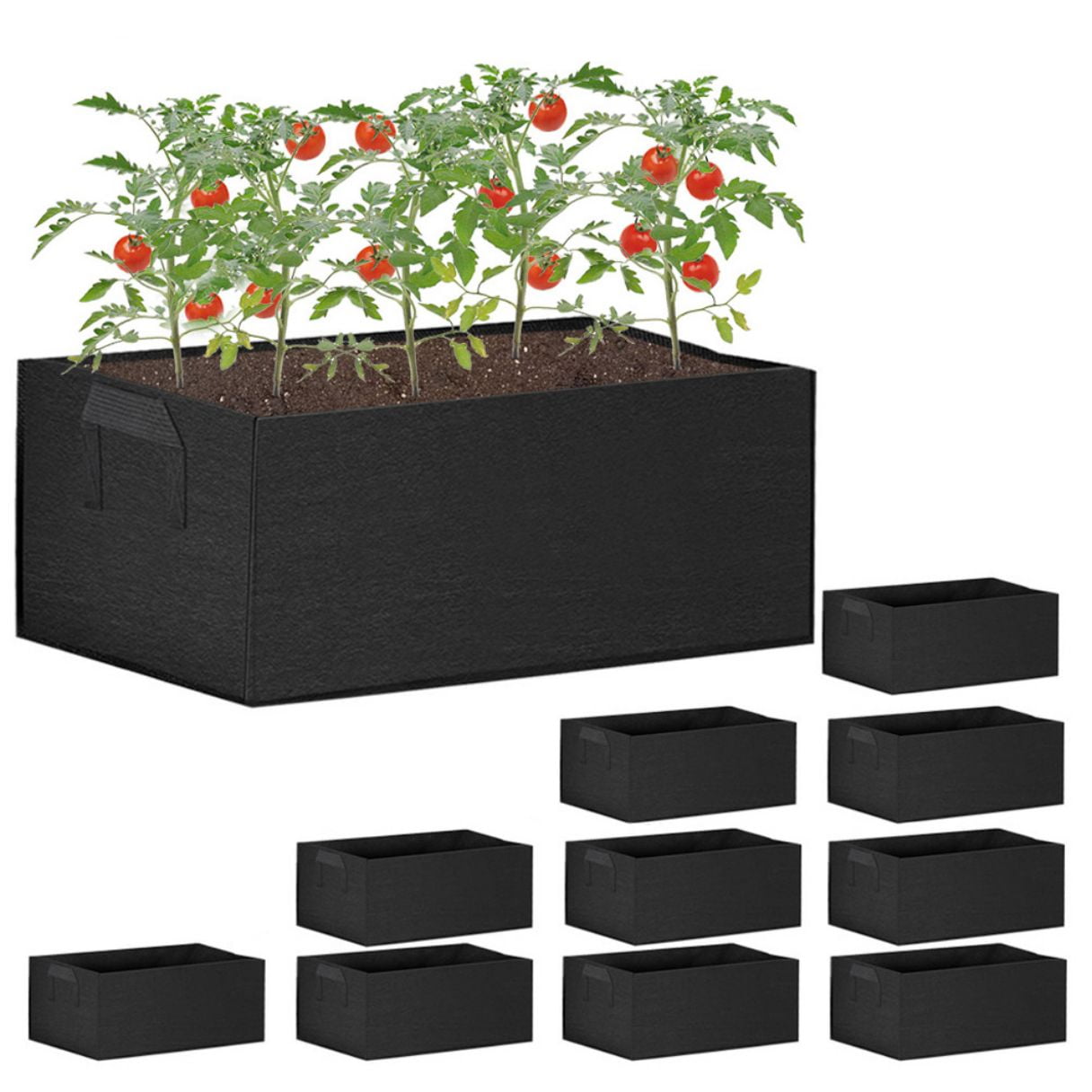 10x Lot Fabric Pots Plant Pouch Round Aeration Pot Container Vegetable Grow Bags 