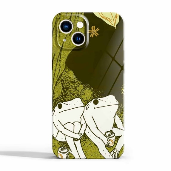 Drinking Frogs Case Compatible with iPhone 14 Plus,Aesthetic Art Design Full Cover Protective Case
