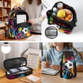 thumbnail image 4 of Uorisanigo Backpack Set for School and Camping, 4-Piece Includes Picnic Lunch Box, Water Carrier Pouch and Pencil Case, Breathable Daypack with Front Pocket Rainbow Graffiti Soccer, 4 of 7