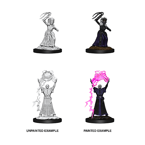 Dungeons & Dragons Nolzur's Marvelous Unpainted Miniatures: Drow Mage & Drow Priestess