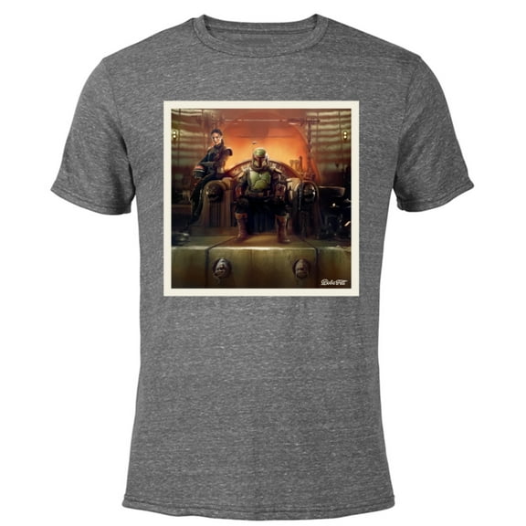 Star Wars The Book of Boba Fett and Fennec Shand Polaroid - Short Sleeve Blended T-Shirt for Adults – Customized-Dark Heather